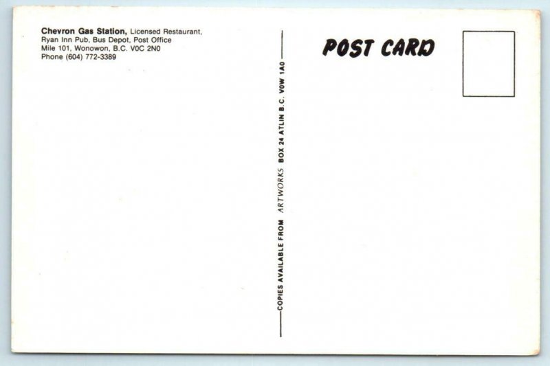 WONOWON, B.C. British Columbia Canada ~PINE VIEW SERVICES   4 x 6 Postcard