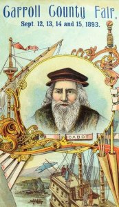 1893 John Cabot At Labrador, Carroll County Fair Lovely Victorian Trade Card F98