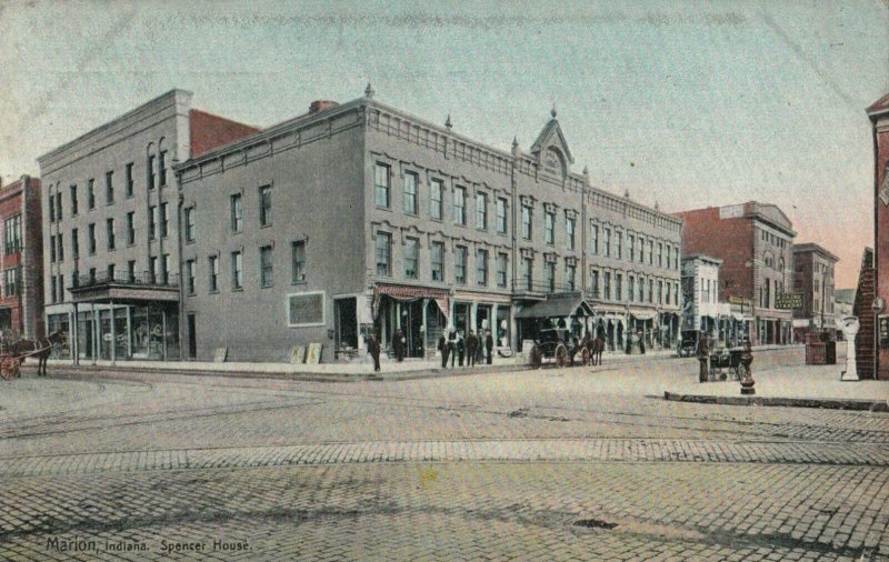 MARION, Indiana, 1915; Spencer House & street