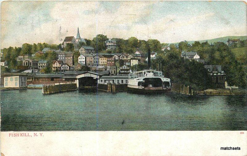 1908 FISH  KILL NEW YORK Waterfront Bryant Union postcard 2231