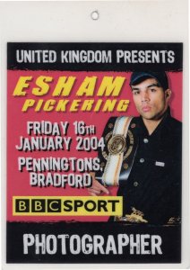 Esham Pickering 2004 BBC Sport Boxing Bradford Press Pass