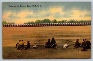 US Army  Camp Croft  South Carolina  Firing on the Range  Postcard