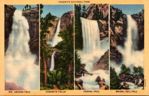 California Yosemite National Park Nevada Yosemite Vernal and Bridal Veil Fall...