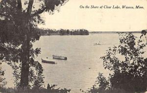 Waseca Minnesota Clear Lake Waterfront Antique Postcard K55872