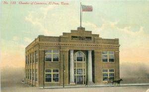 Chamber of Commerce El Paso Texas Flag C-1910 Postcard Kress 3126