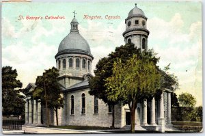 VINTAGE POSTCARD ST. GEORGE'S CATHEDRAL AT KINGSTON CANADA MAILED 1907