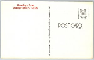 Johnstown Ohio 1950s Postcard Greeting Road Trees