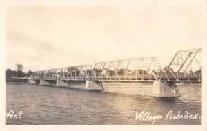 Real Photo Bridge Village Richelieu  Canada Antique Postcard L2637