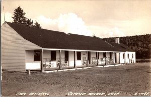 RPPC View of Fort Wilkins, Copper Harbor MI Vintage Postcard K80
