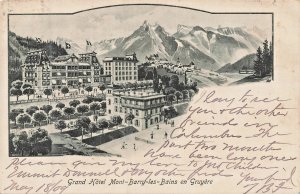 Switzerland~Grand Hotel Mont-Barry-les-Bains en Gruyere-1909 POSTCARD