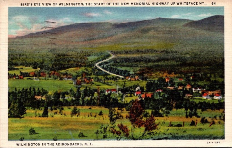 New York Adirondacks Birds Eye View Of Wilmington Showing Start Of Memorial H...