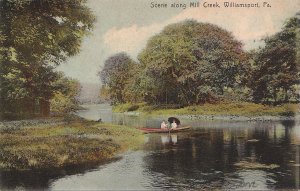 Postcard Scene Along Mill Creek Williamsport PA