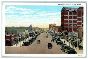 c1920's Bird's Eye View Of Broadway Scotts Bluff Nebraska NE Unposted Postcard