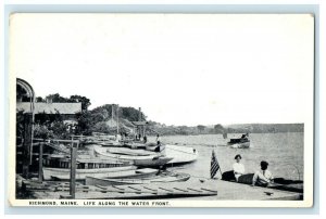 1930 Life Along The Water Front, Richmond Maine Vintage Unposted Postcard