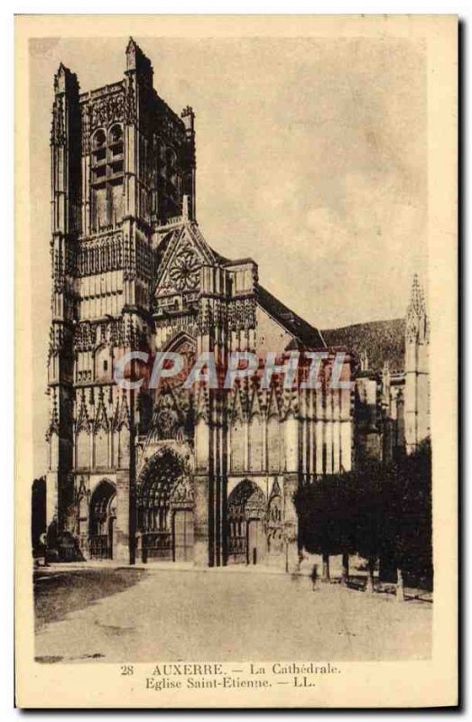 Old Postcard Auxerre The Cathedral Church of Saint Etienne