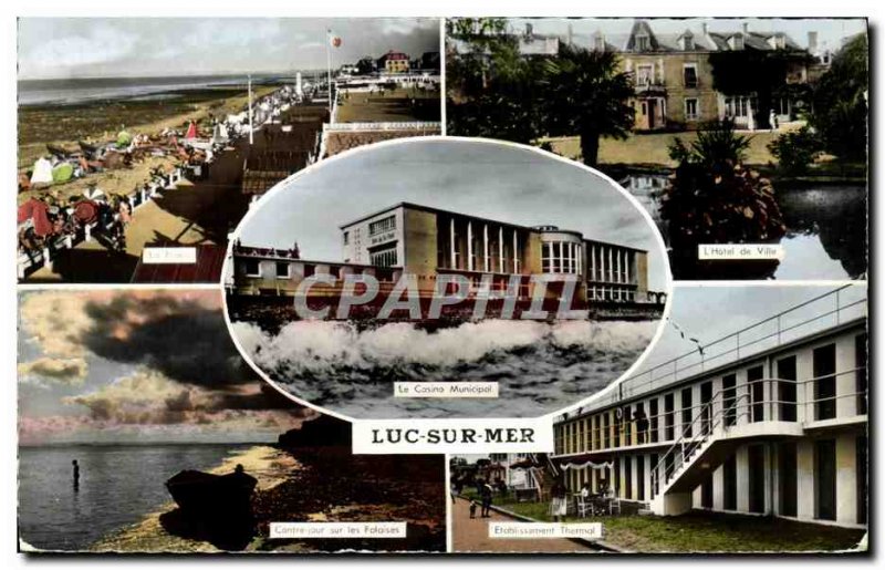 Postcard Modern Luc Sur Mer remember Casino City Hotel