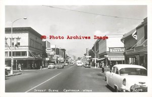 WA, Centralia, Washington, RPPC, Street Scene, Business Section, Ellis No 2204