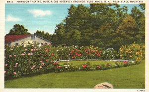 Vintage Postcard Outdoor Theater Blue Ridge Assembly Grounds Black Mountain NC