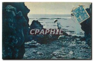 Old Postcard Study in the rocks of Saint Jean des Sables between Chatelaillon...