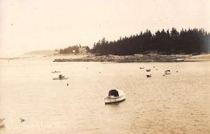 Cranberry Isle Maine Coast Boats Real Photo Antique Postcard K9623