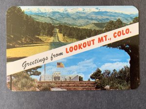 Greetings From Lookout Mt. CO Chrome Postcard H1263082956