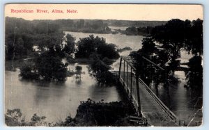 Republican River - Alma NEBRASKA 1913 Postcard