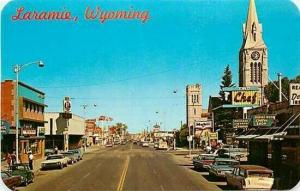 WY, Laramie, Wyoming, Third Street, 50s Cars, Dexter Press 20282-C