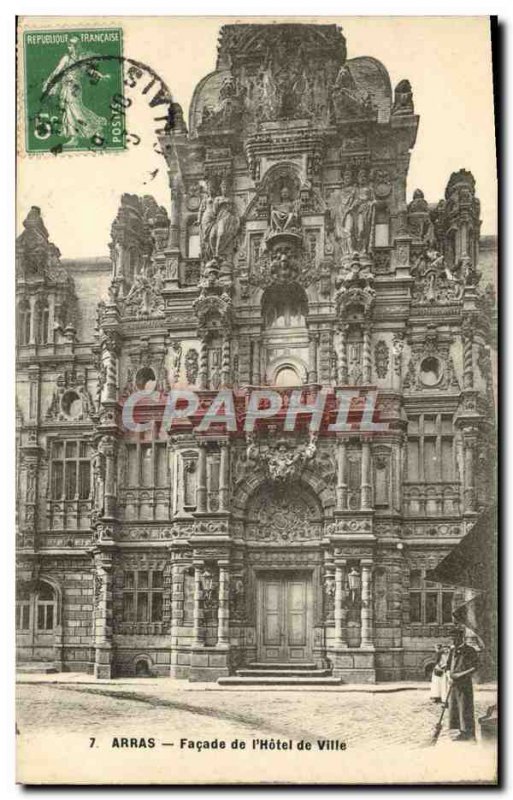Old Postcard Arras Facade of L & # 39Hotel City