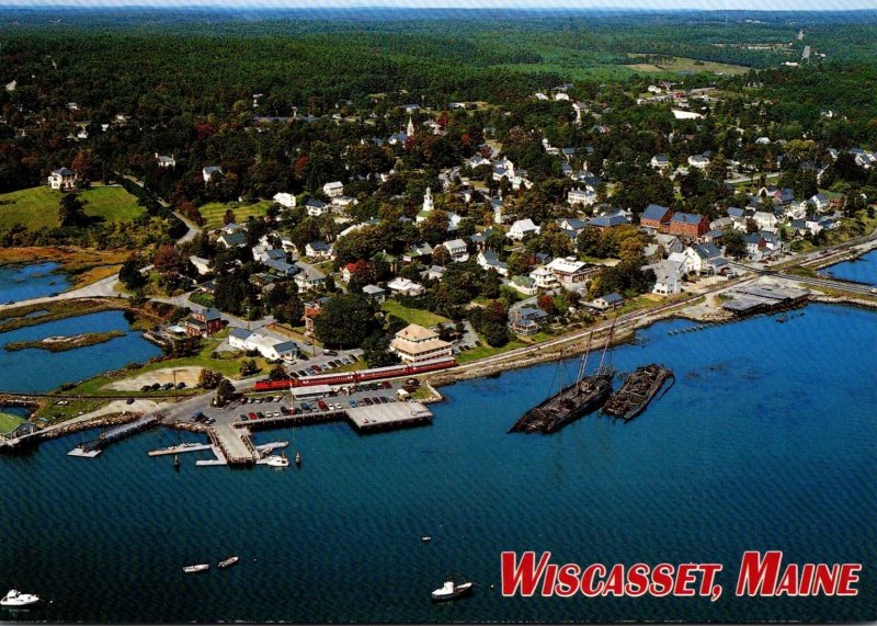 Maine Woscasset Aerial View