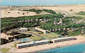 The Tides Motor Inn Provincetown Cape Cod MA Birdseye Postcard E77