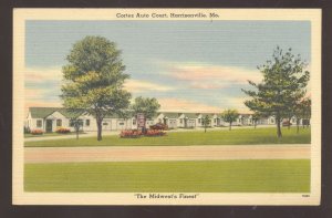 HARRISONVILLE MISSOURI CORTEZ AUTO COURT MOTEL LINEN ADVERTISING POSTCARD