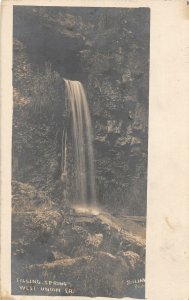 H53/ West Union Iowa RPPC Postcard 1908 Falling Spring Waterfall