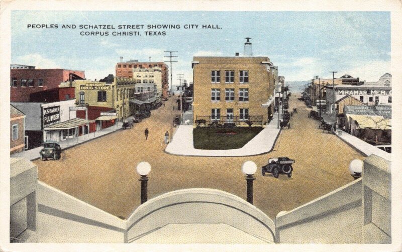 Postcard City Hall, Peoples and Schatzel Street in Corpus Christi, Texas~129729