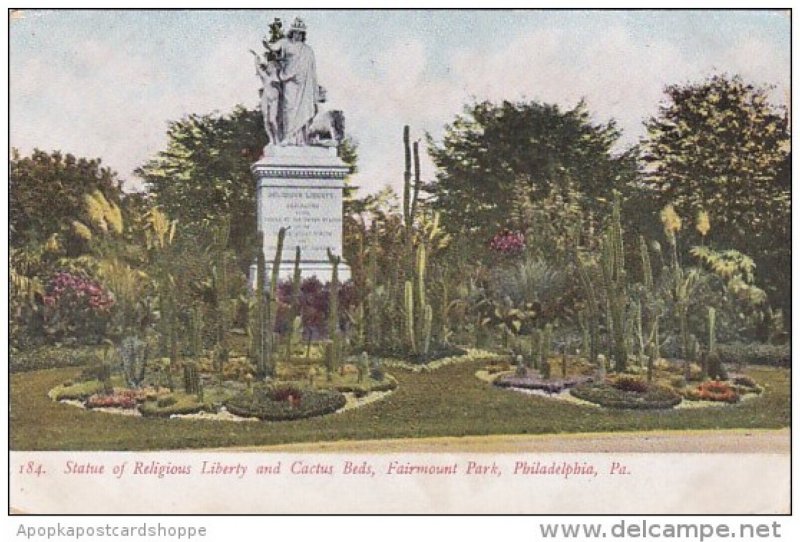 Statue Of Religious Liberty and Cactus Garden Fairmount Park Philadelphia Pen...