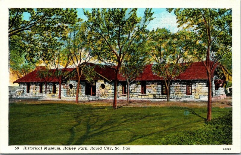 Vintage Historic Museum Halley Park Rapid City South Dakota SD Postcard