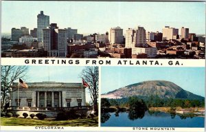 Postcard CITY SKYLINE SCENE Atlanta Georgia GA AM9040