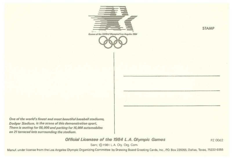1984 Olympics Los Angeles Sam The Olympic Mascot Eagle Baseball Dodgers