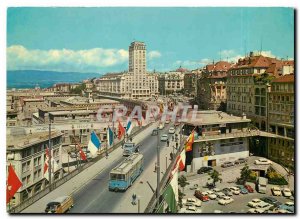 The Modern Postcard Lausanne Bel-Air Tower and the Grand-Pont