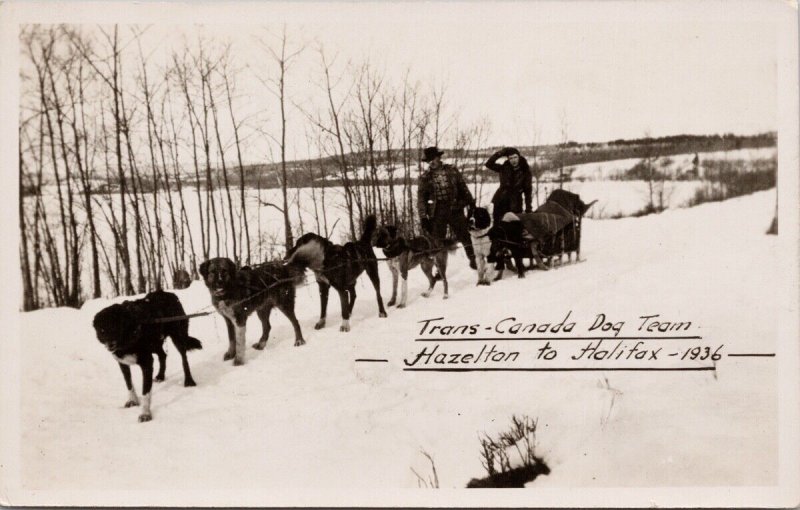 Trans-Canada Dog Team 1936 Hazelton BC to Halifax NS Gowen Sutton Postcard H27