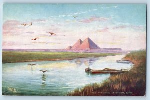 1910 Tuck Oilette Vintage Postcard Picturesque Egypt Pyramids Ghizen Cairo 7201