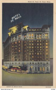 ST. PAUL, Minnesota, 1930-40s; Hotel St. Paul at Night