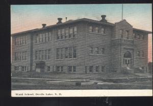 DEVILS LAKE NORTH DAKOTA WARD SCHOOL BUILDING VINTAGE POSTCARD ND