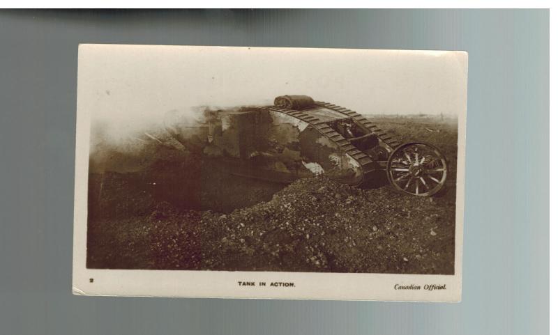 Mint WW 1 England British Tank in Action Daily Mirror War Pictures Postcard