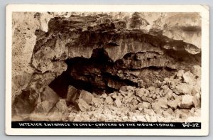 Craters of the Moon Interior Entrance to Cave Idaho RPPC Postcard F24