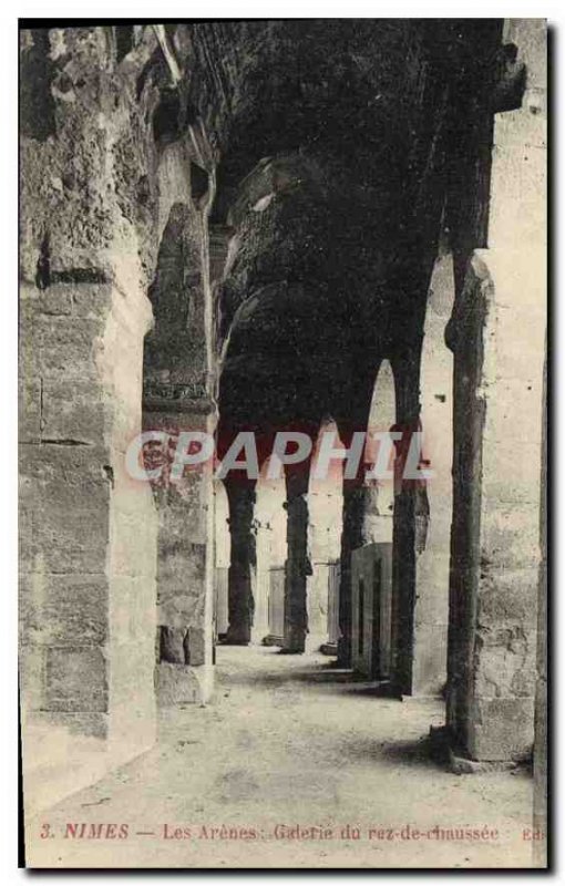 Postcard Old Nimes Les Arenes Gallery tidal floor