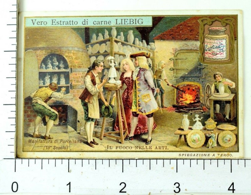 1880's Fire In the Arts Scenes Lovely Liebig Victorian 6 Trade Card Set K40