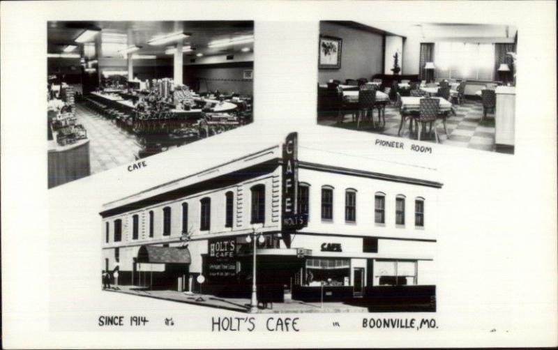 Boonville MO Holt's Caf‚ Real Photo Postcard