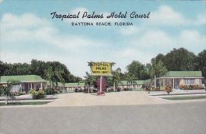 Florida Daytona Beach Tropical Palm Hotel Court