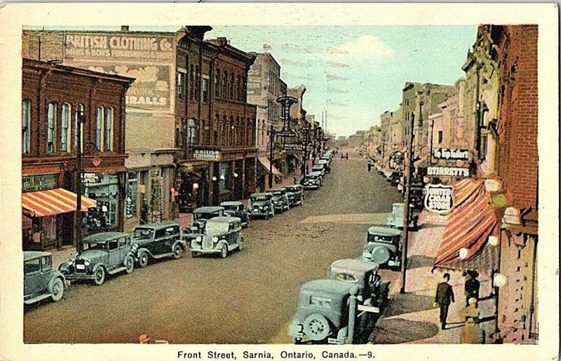 Front Street Sarnia Ontrio Canada Postcard Standard View Card  