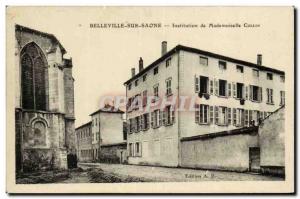 Old Postcard Belleville sur Saone Institution miss Collin